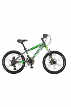 Salcano NG650 20 MD 20 Jant (120-135 cm Boy) Mekanik Disk Fren 18 Vites Çocuk Dağ Bisikleti-Antrasit Gri Yeşil Beyaz