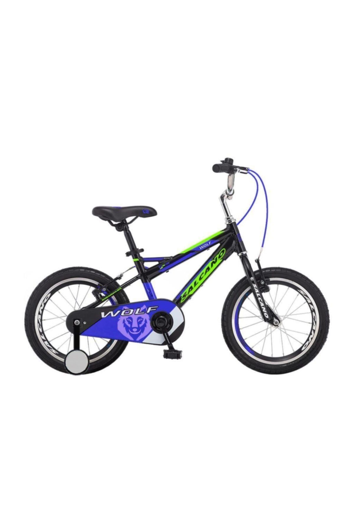 Salcano Wolf 16 Jant (105-120 cm Boy) Vitessiz Erkek Çocuk Bisikleti-Siyah Mavi Yeşil