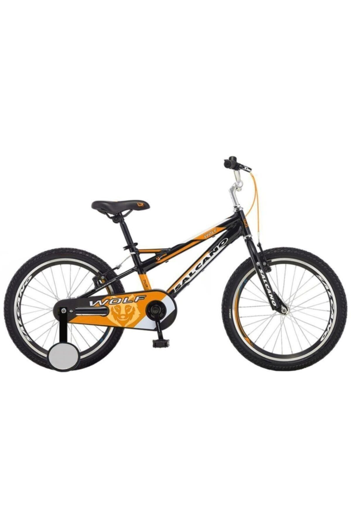 Salcano Wolf 20 Jant (120-135 cm Boy) Vitessiz Erkek Çocuk Bisikleti-Siyah Turuncu Beyaz