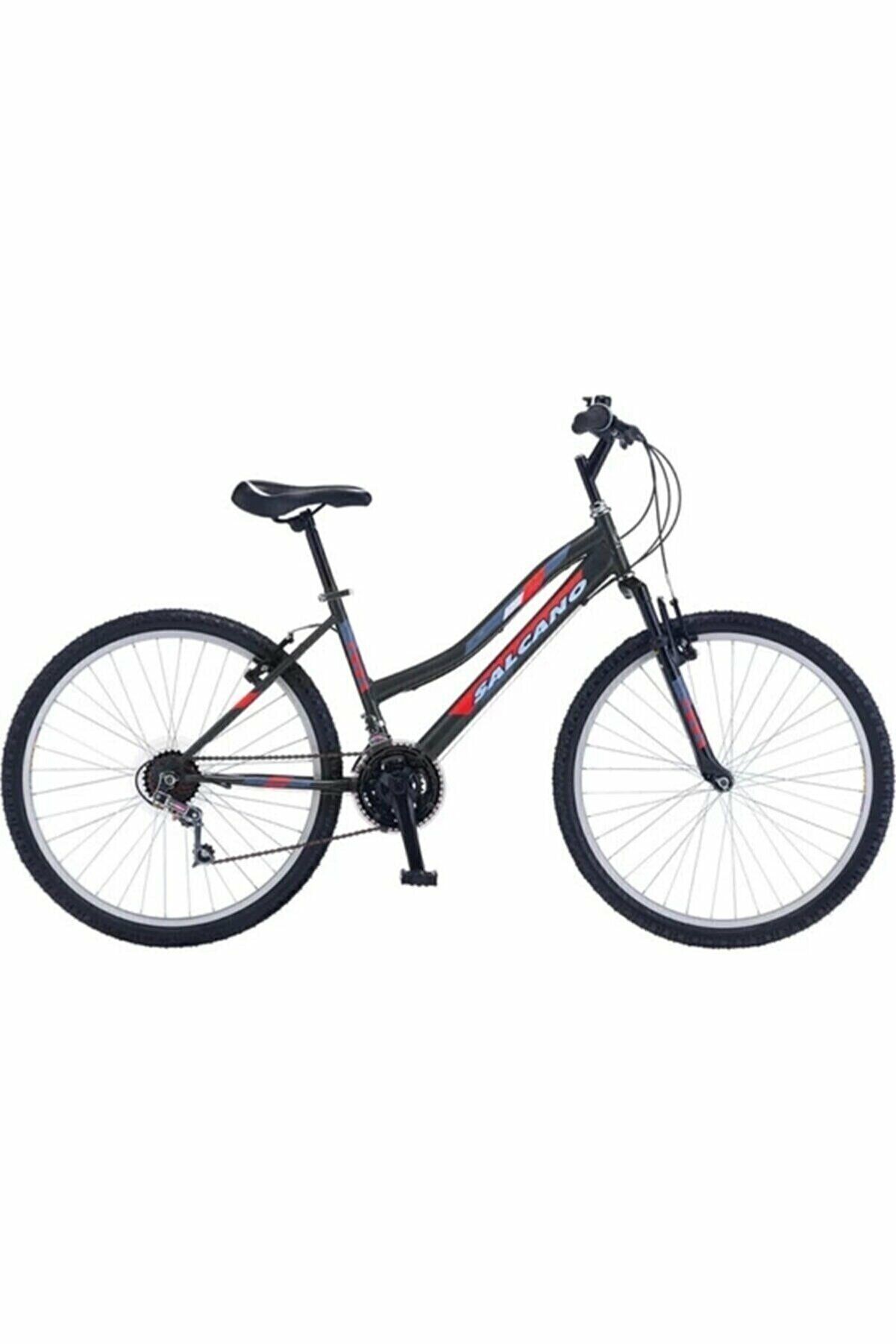 Salcano Mare 24 Lady 24 Jant (140-155 cm Boy) Pabuç Fren 21 Vites Kız Çocuk Bisikleti-Siyah Kırmızı Koyu Gri