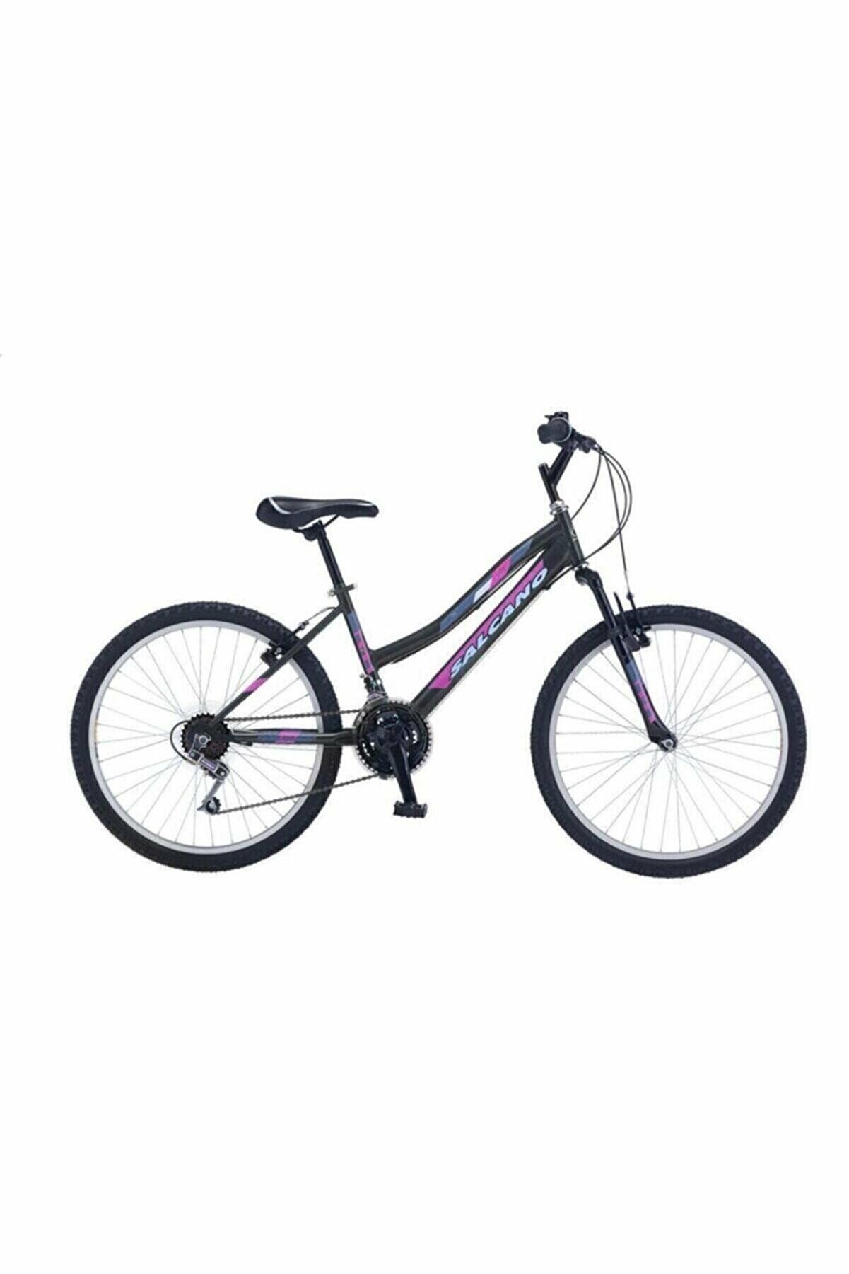 Salcano Mare 24 Lady 24 Jant (140-155 cm Boy) Pabuç Fren 21 Vites Kız Çocuk Bisikleti-Siyah Mor Koyu Gri