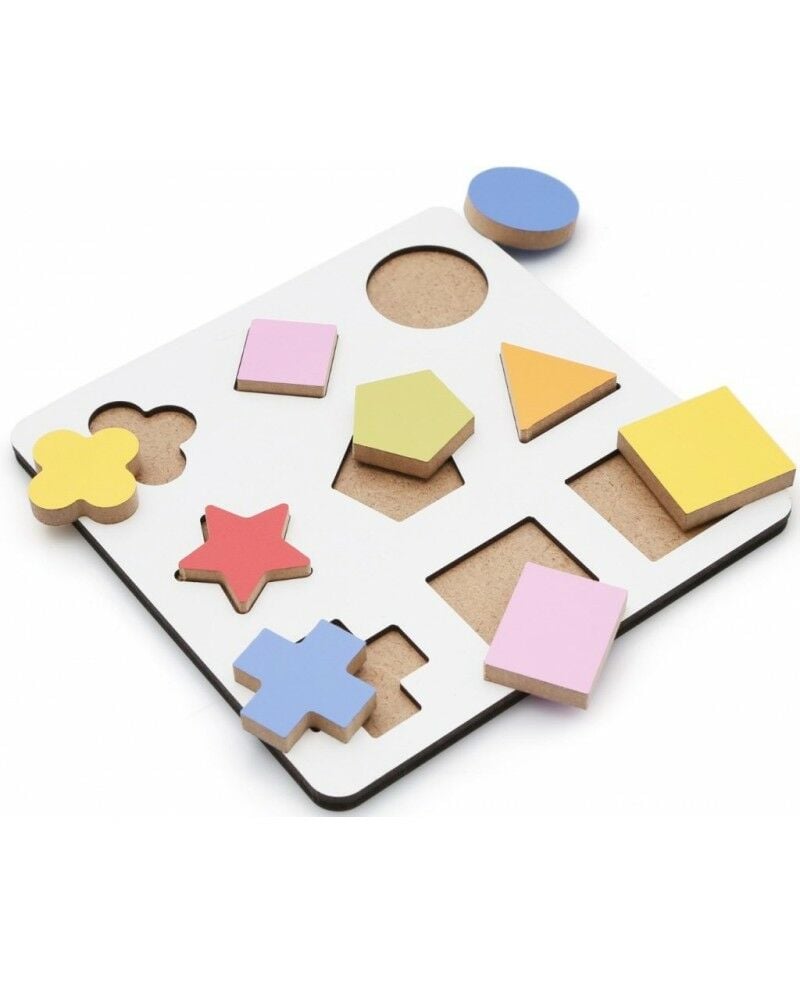 Hamaha HMH-086 Ahşap Eğitici Geometrik Şekiller Renkli