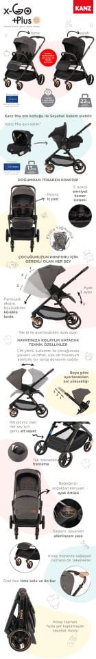 Kanz x-Go +Plus Silver Bebek Arabası Yeşil