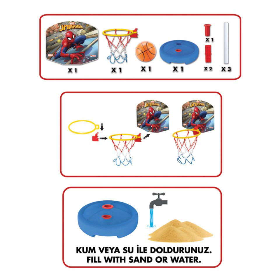 Dede Spiderman Küçük Ayaklı Basket Pota