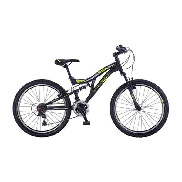 Salcano Nova 26 V 26 Jant (155-170 cm Boy) Pabuç Fren 21 Vites Çift Amortisörlü Dağ Bisikleti Mat Siyah Sarı Gri
