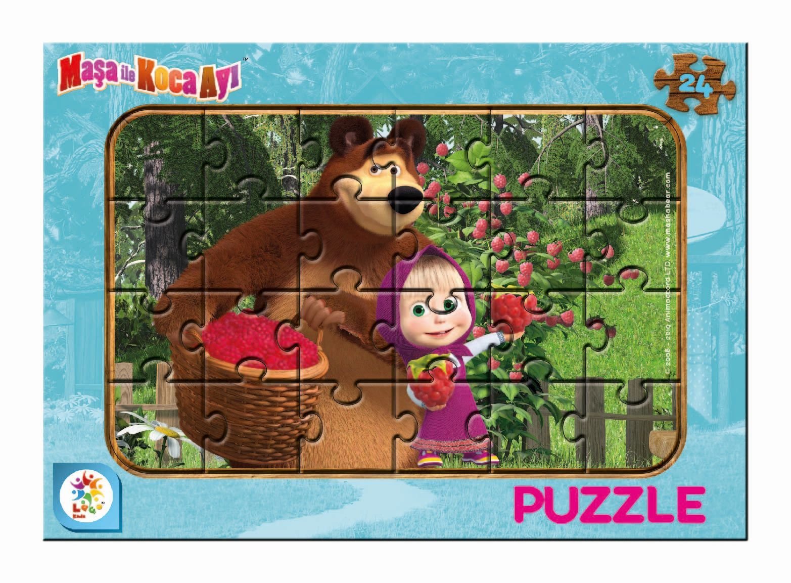 Laço Kids MS7537 Maşa Koca Ayı 24 Parça Frame Puzzle (2 Asorti)