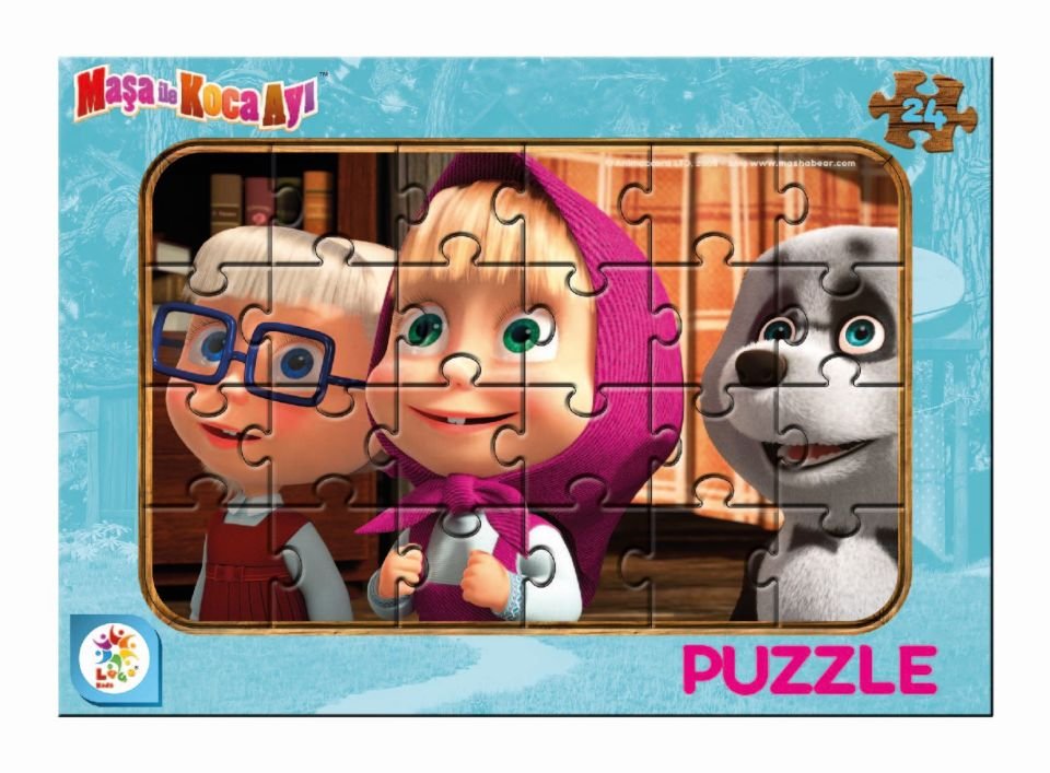 Laço Kids MS7537 Maşa Koca Ayı 24 Parça Frame Puzzle (2 Asorti)