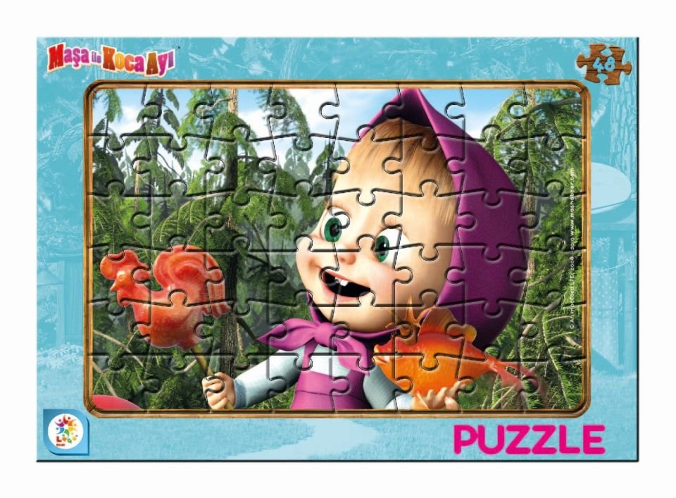 Laço Kids MS7538 Maşa Koca Ayı 48 Parça Frame Puzzle (2 Asorti)