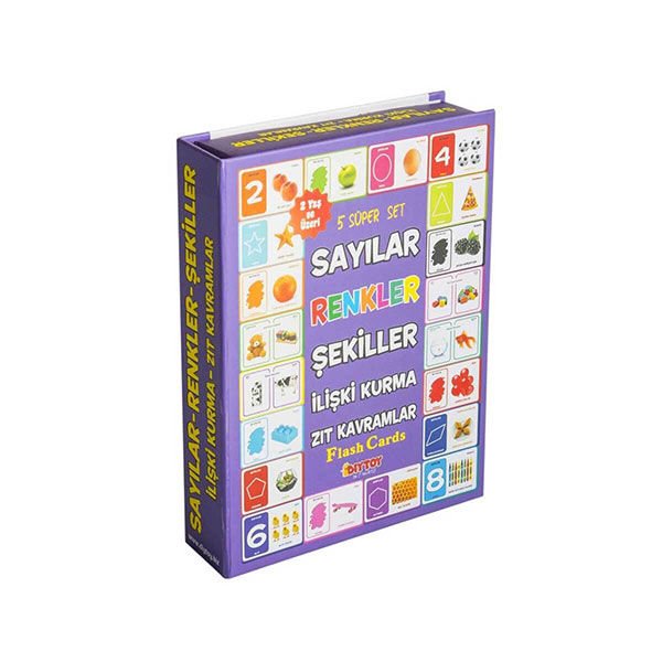 Diy Toy Sayılar Renkler Şekiller Eğitici Kartlar