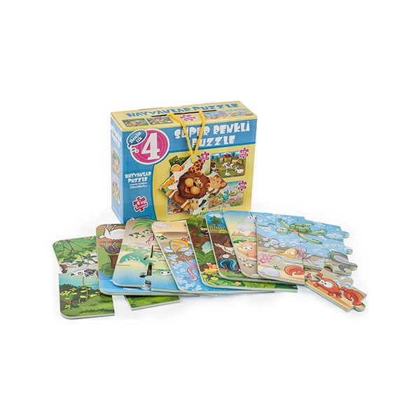 Diy Toy Süper Renkli Puzzle 4'lü Hayvanlar
