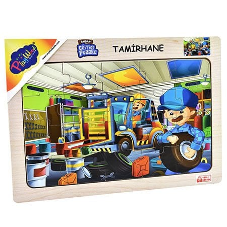 Play Wood  Ahşap Eğitici Puzzle Tamirhane