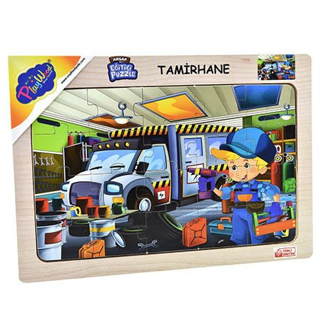 Play Wood  Ahşap Eğitici Puzzle Tamirhane