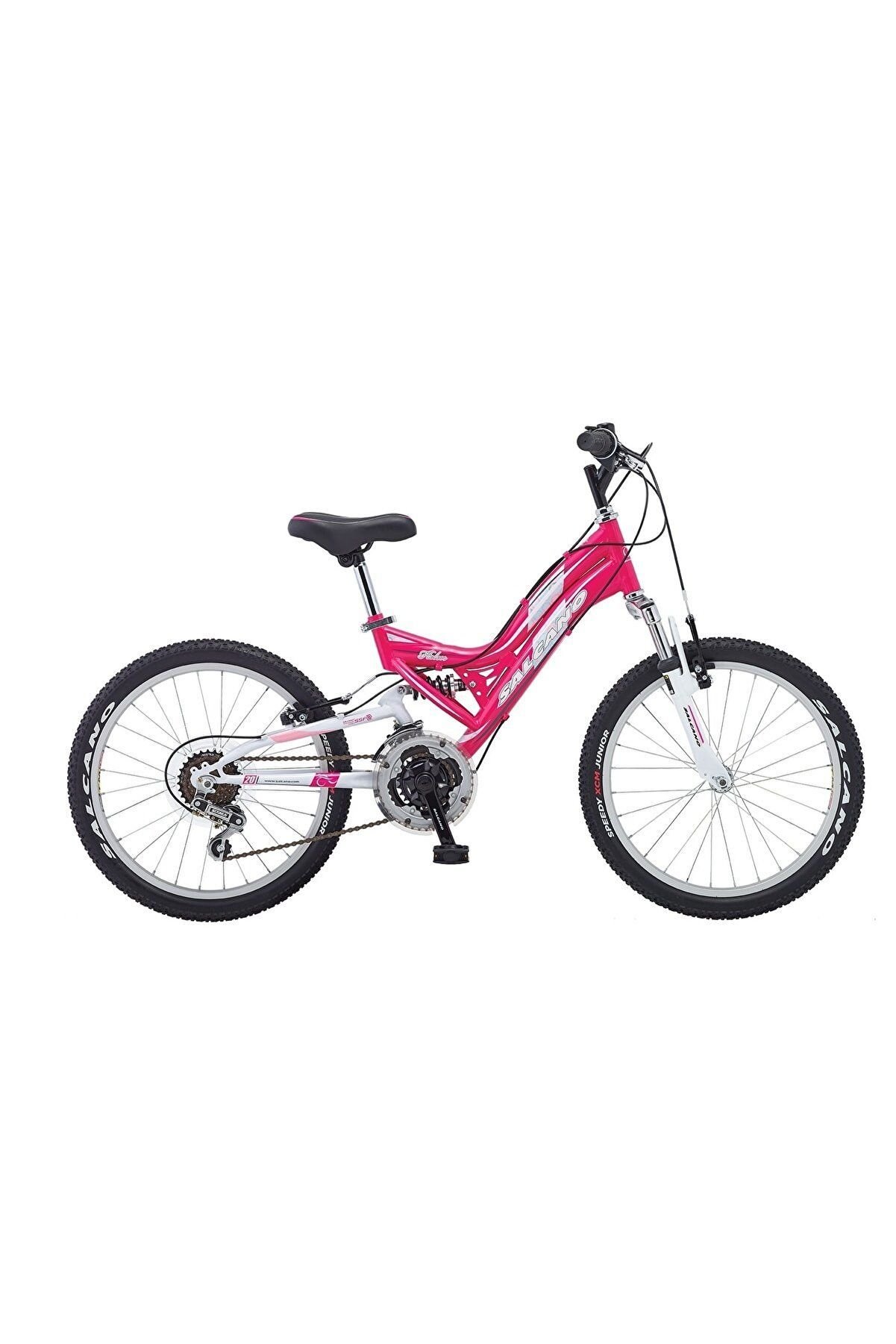 Salcano Helen 20 Jant (120-135 cm Boy) Çift Amortisörlü 18 Vites Kız Çocuk Dağ Bisikleti-Pembe Beyaz Beyaz