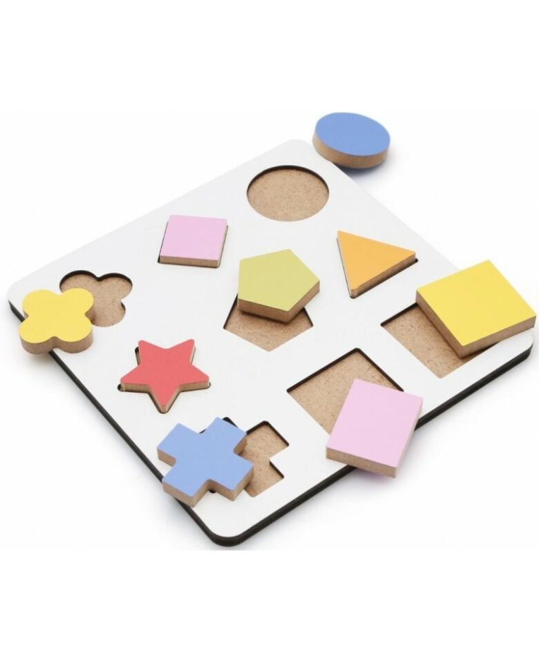 Hamaha HMH-086 Ahşap Eğitici Geometrik Şekiller Renkli