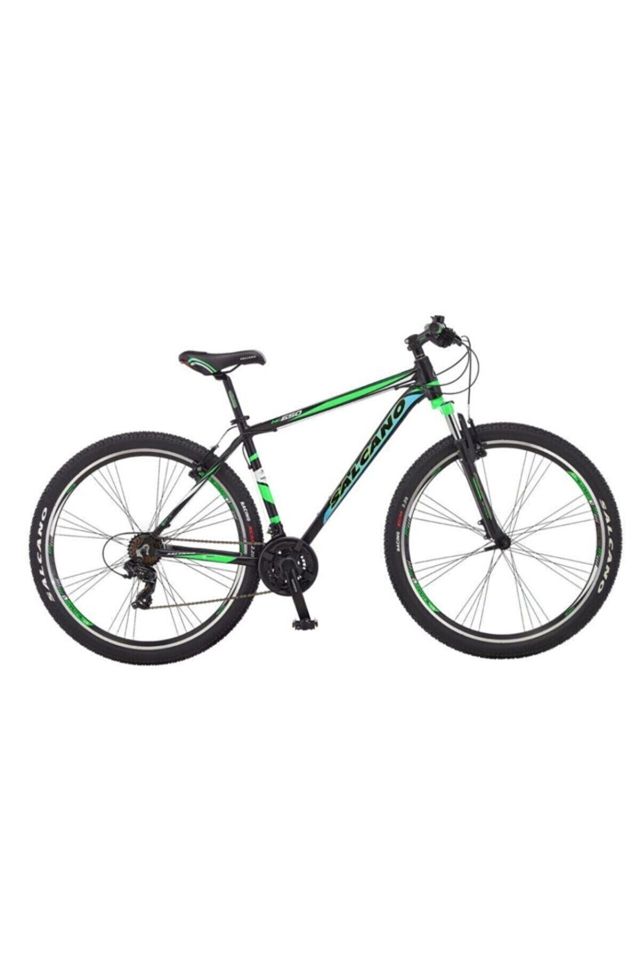 Salcano NG650 29 V 21'' Pabuç Fren 29 Jant (185 cm ve üzeri Boy) 21 Vites Dağ Bisikleti-Mat Antras Yeşil Beyaz