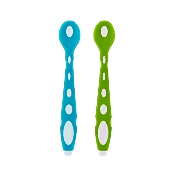 Babyjem 2'li Yumuşak Uçlu Mama Kaşığı Mavi-Yeşil