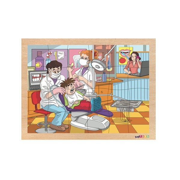 Chiva 24 Parça Ahşap Puzzle Dişçi